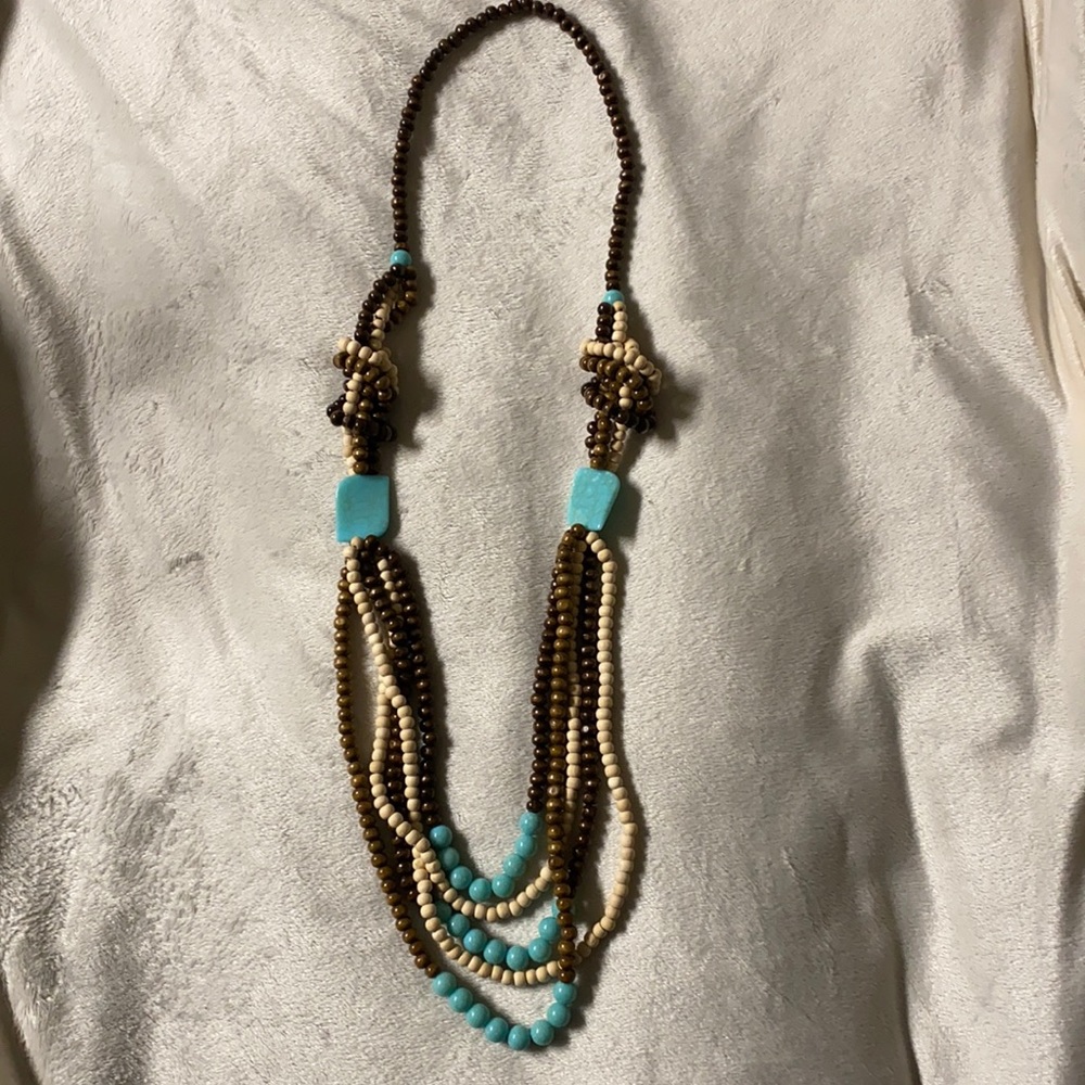 Wood beaded necklace